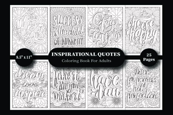Inspirational Quotes Coloring Book Pages