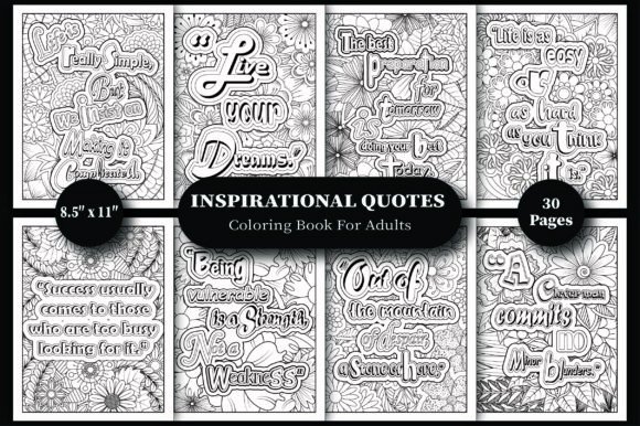 Inspirational Quotes Coloring Book Pages