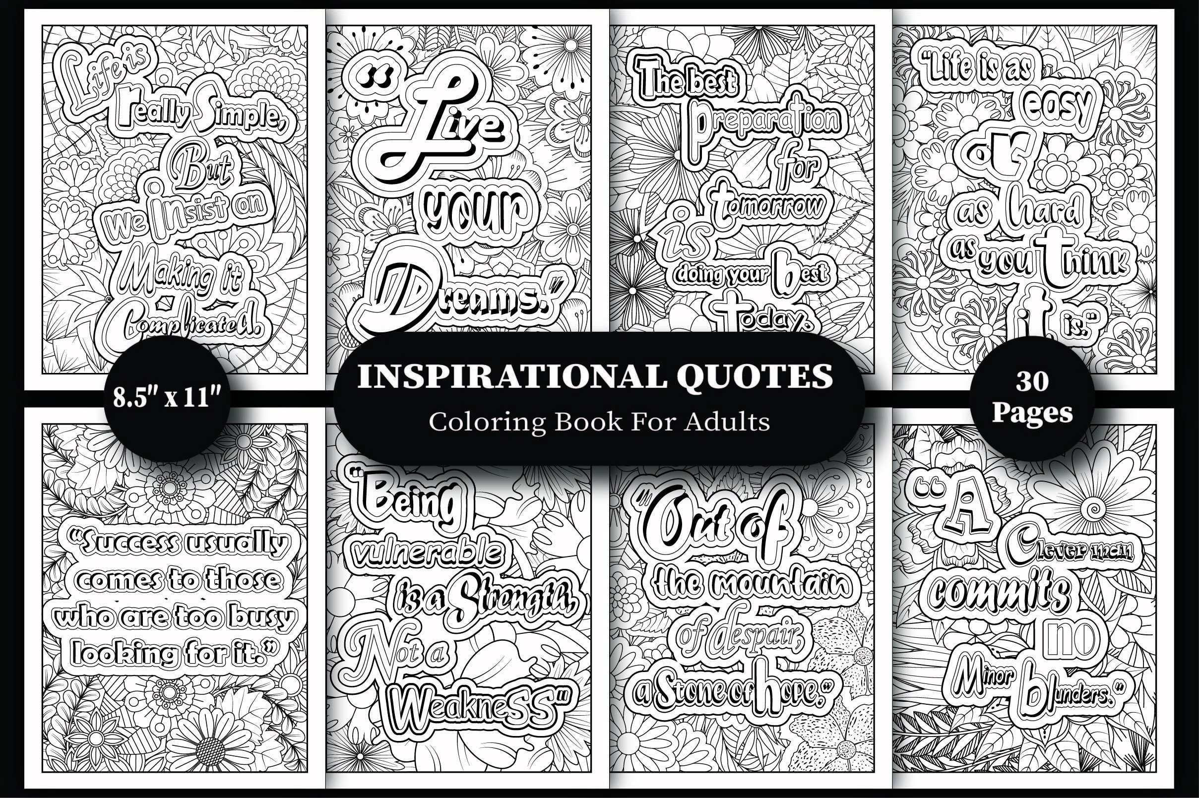 Inspirational Quotes Coloring Book Pages