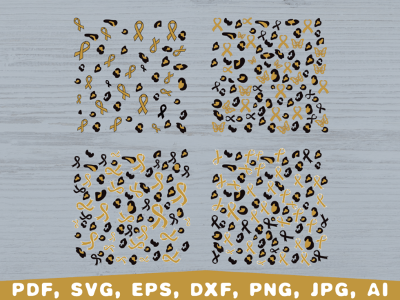 Leopard Ribbon Pattern SVG, Childhood