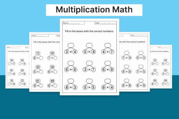 Multiplication Math Worksheets for Kids. Graphic by nayantamli ...