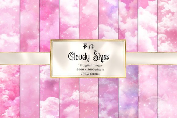 Pink Cloudy Skies Digital Paper