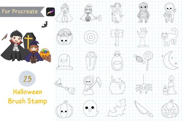 Procreate Brush Stamp Halloween Graphic by iJStudio · Creative Fabrica