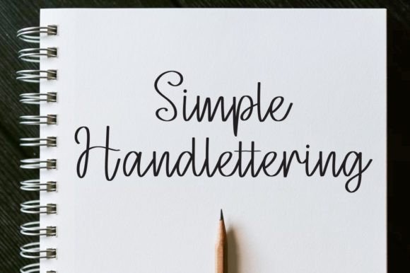 Simple Handmade Font PNG with transparent background - Preview 3