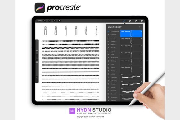 Zip Chain Stitch Brush Set for Procreate