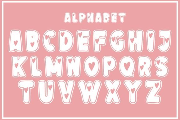 Little Hearts Font PNG with transparent background - Preview 1