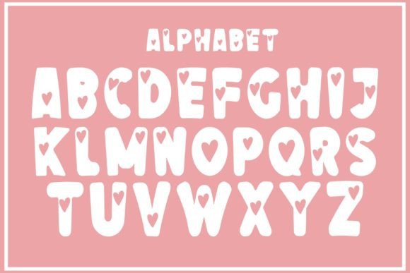 Little Hearts Font PNG with transparent background - Preview 2