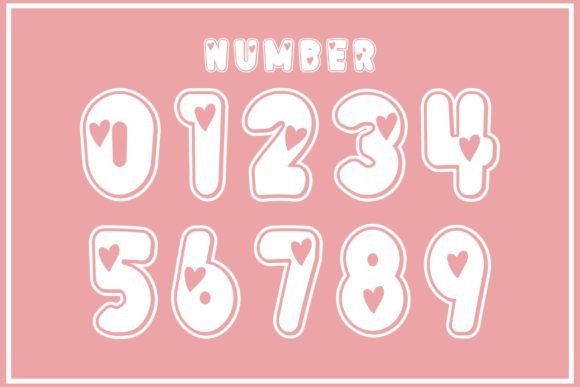 Little Hearts Font PNG with transparent background - Preview 3