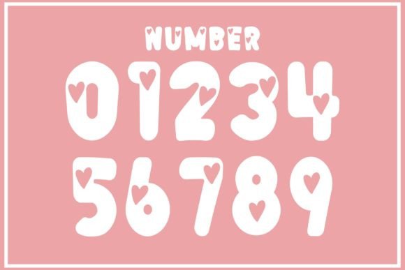 Little Hearts Font PNG with transparent background - Preview 4