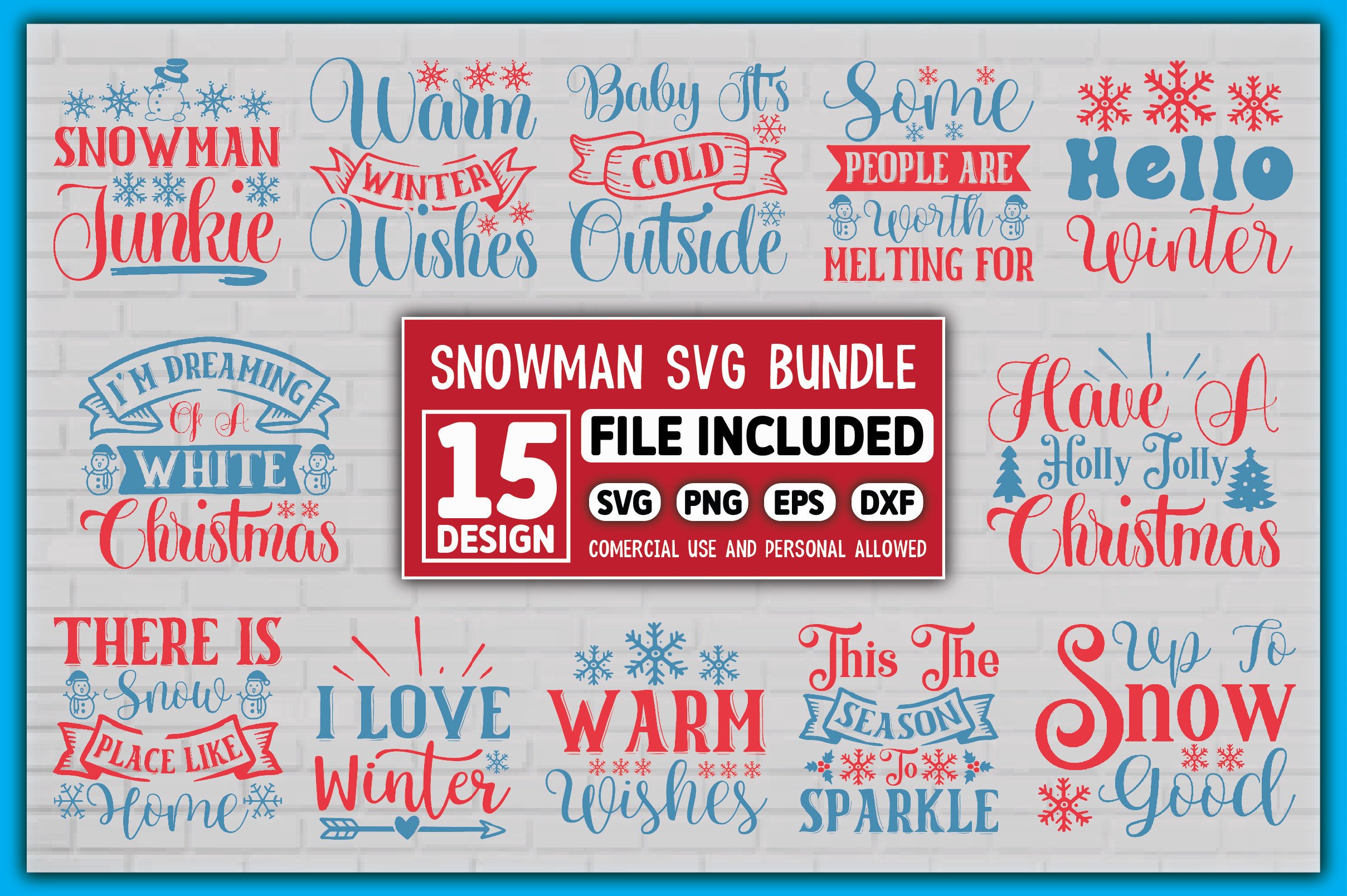 Snowman SVG Bundle Graphic by Creative Designer 300 · Creative Fabrica