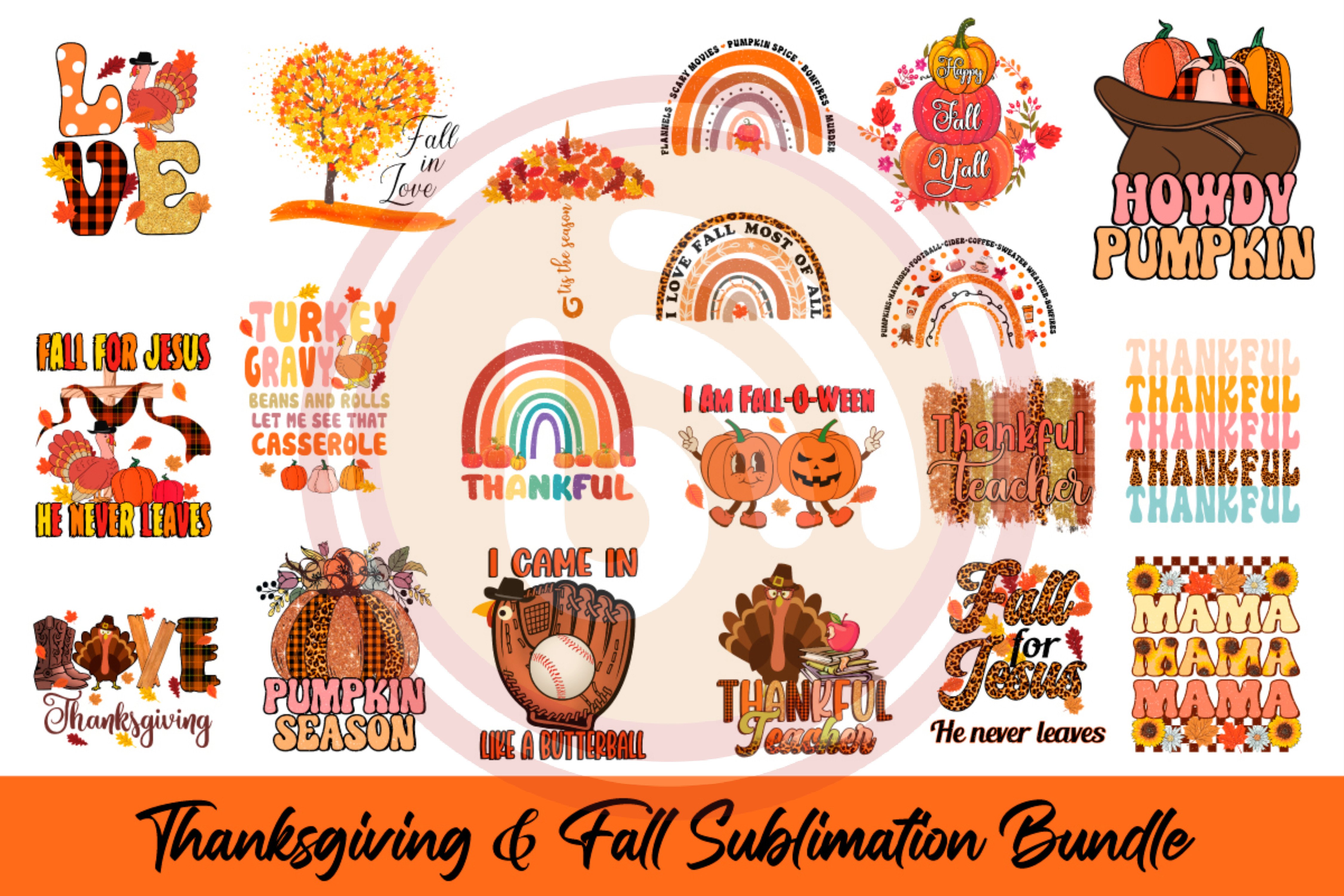 Thanksgiving and Fall Sublimation Bundle Graphic by SvgBuzz · Creative ...