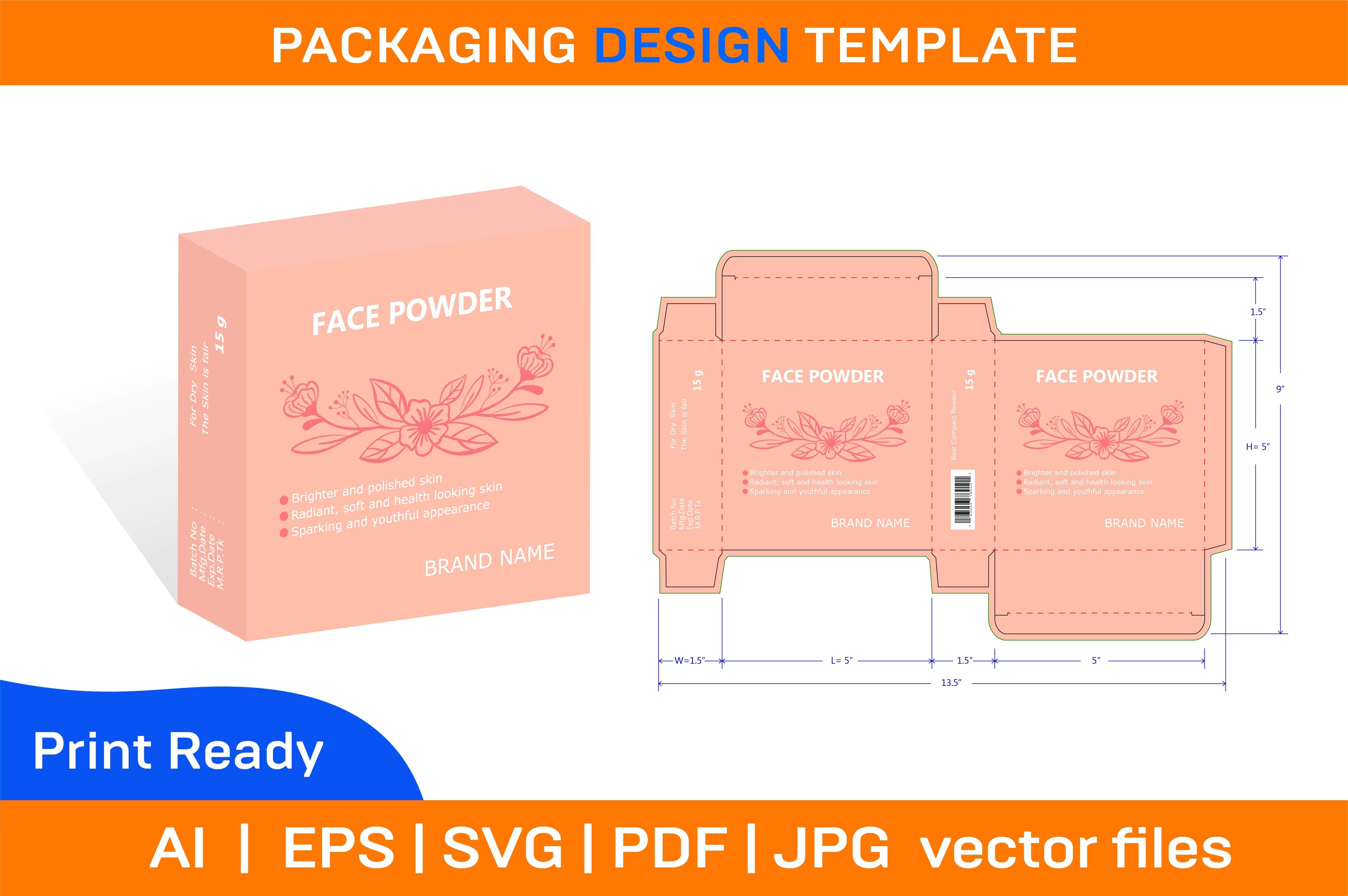 Split Box Powder Design 15 G FACE POWDER BOX PACKAGING DESIGN TE Graphic by DesignConcept ...