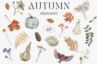 Autumn Watercolor Flower Leaf Clipart Graphic by NassyArt · Creative ...