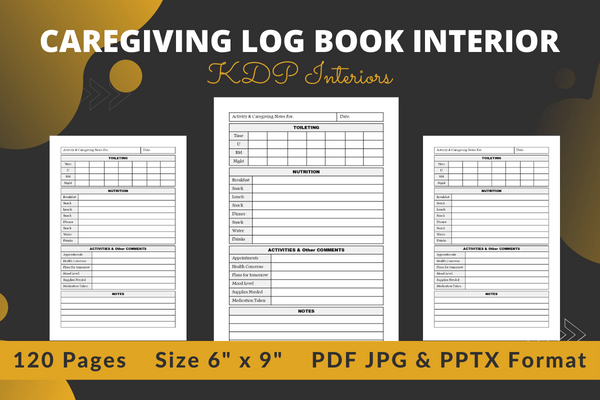 Caregiving Log Book Interior KDP Graphic by SOUDOU shop · Creative Fabrica