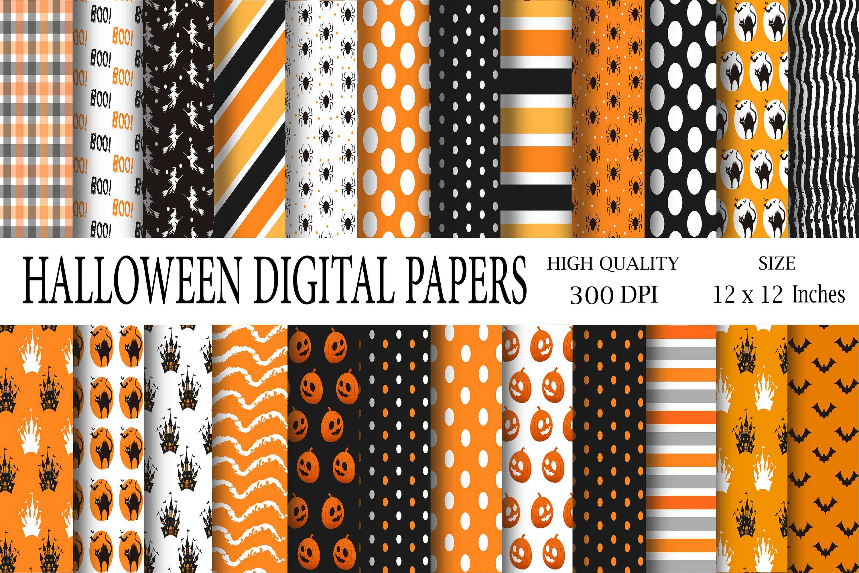 Happy Halloween Digital Paper Pack Graphic by Digital Design · Creative ...