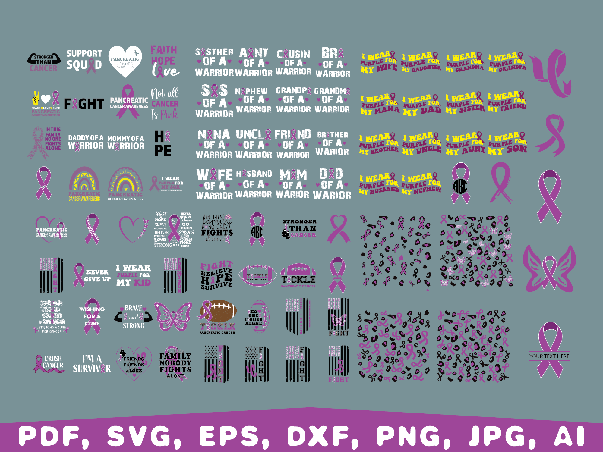 Pancreatic Cancer Awareness Svg, Purple