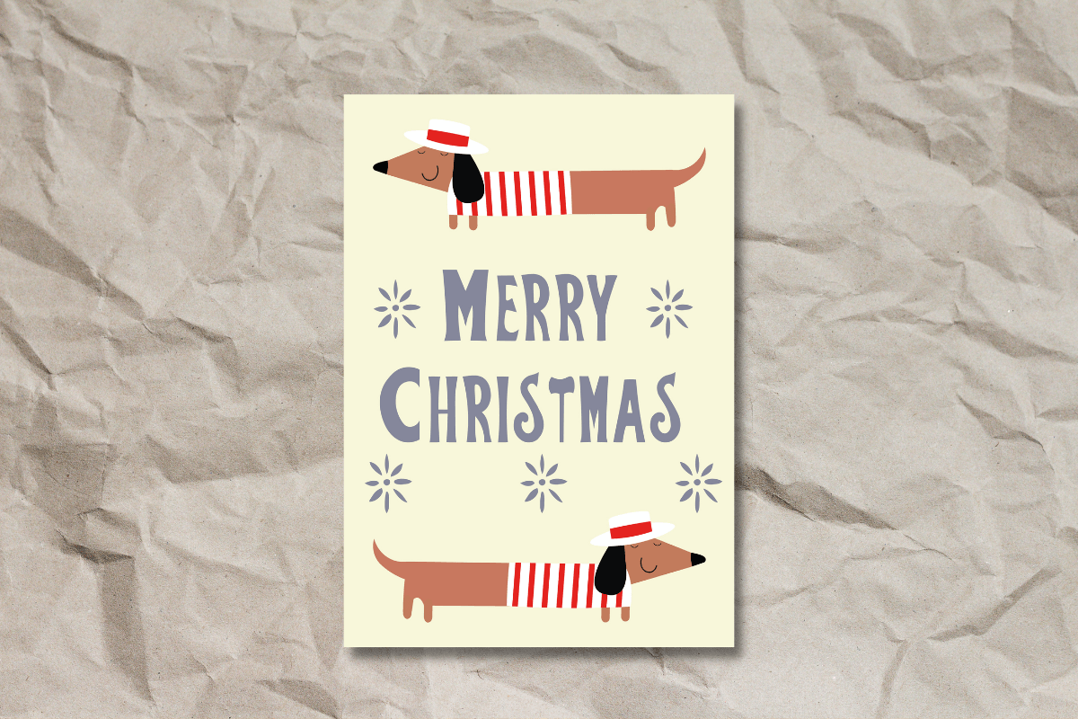 Christmas Card Dachshund Dog Graphic by Come Cosi Design · Creative Fabrica