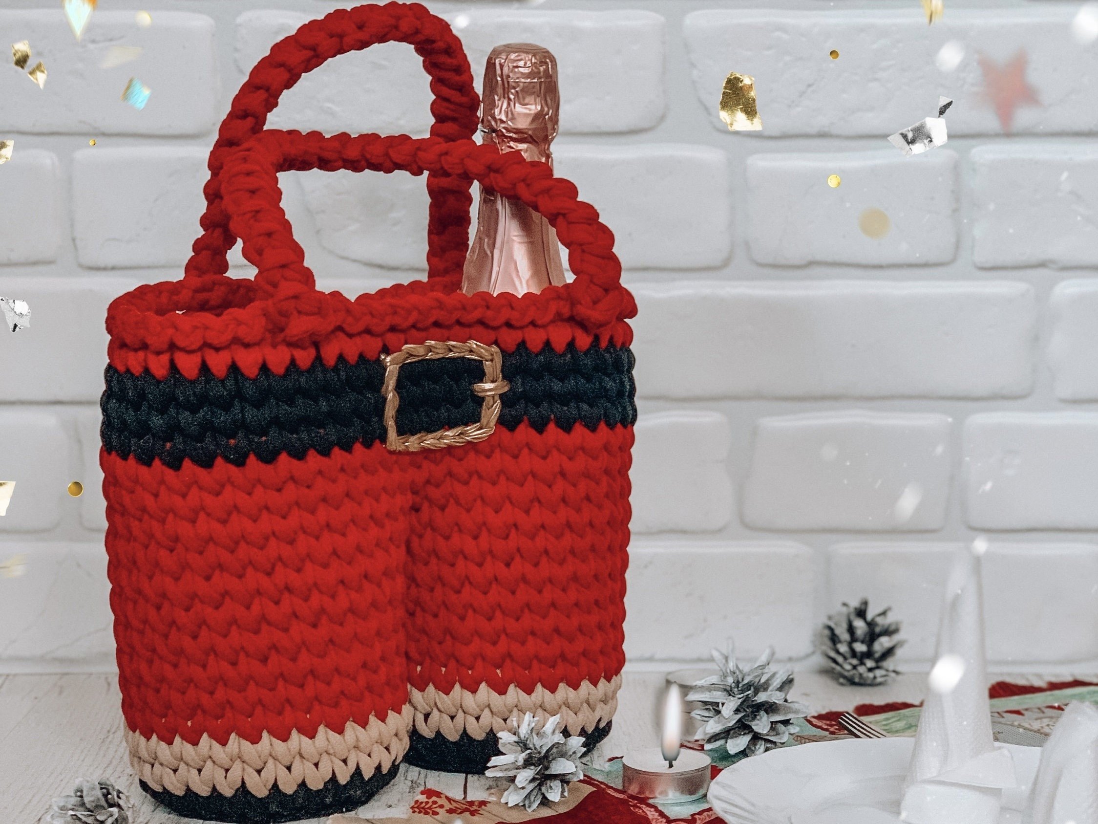 Crochet Santas Pants Basket PDF Pattern