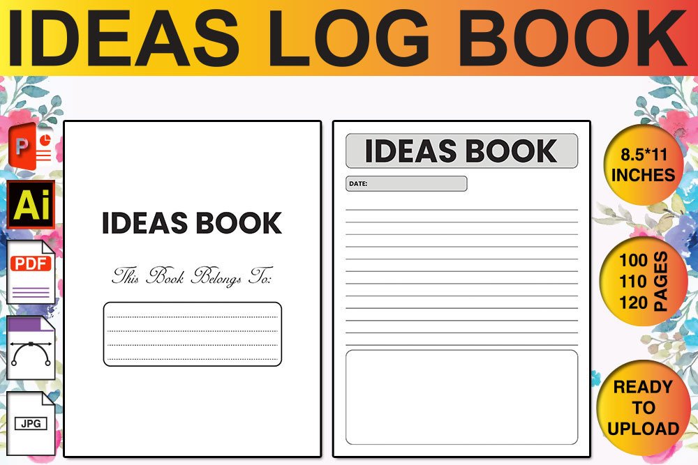 Ideas Log Book KDP Interior Graphic by MB Studio · Creative Fabrica