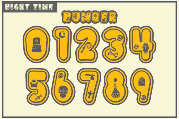 Night Time Font PNG with transparent background - Preview 3