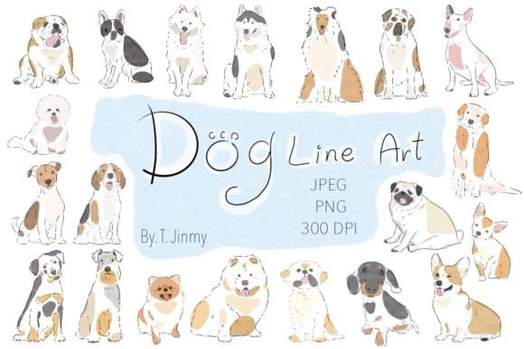 Dog line art collection SVG outline designs for tumbler vinyl and Glowforge engraving