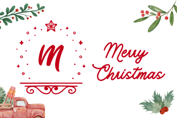 Holy Christmas Monogram Font PNG with transparent background - Preview 1