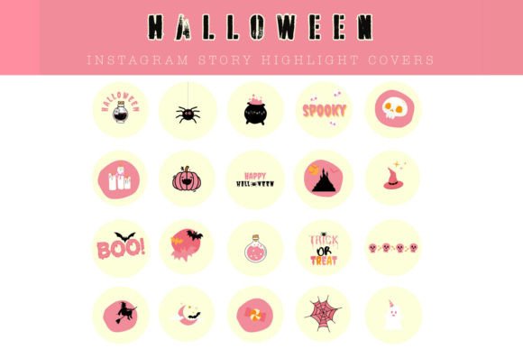 Pink Halloween Instagram Highlight Icons