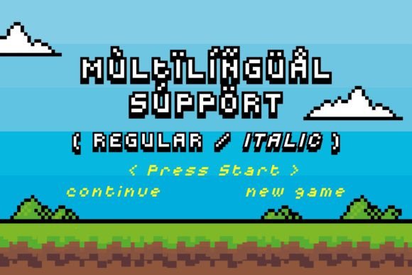 Pixel Bots Font PNG with transparent background - Preview 2