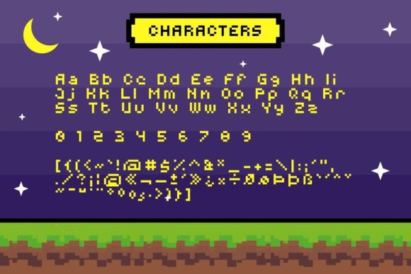 Pixel Bots Font PNG with transparent background - Preview 3