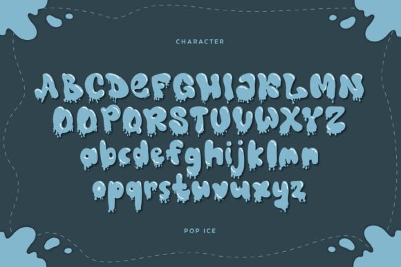 Pop Ice Font PNG with transparent background - Preview 6