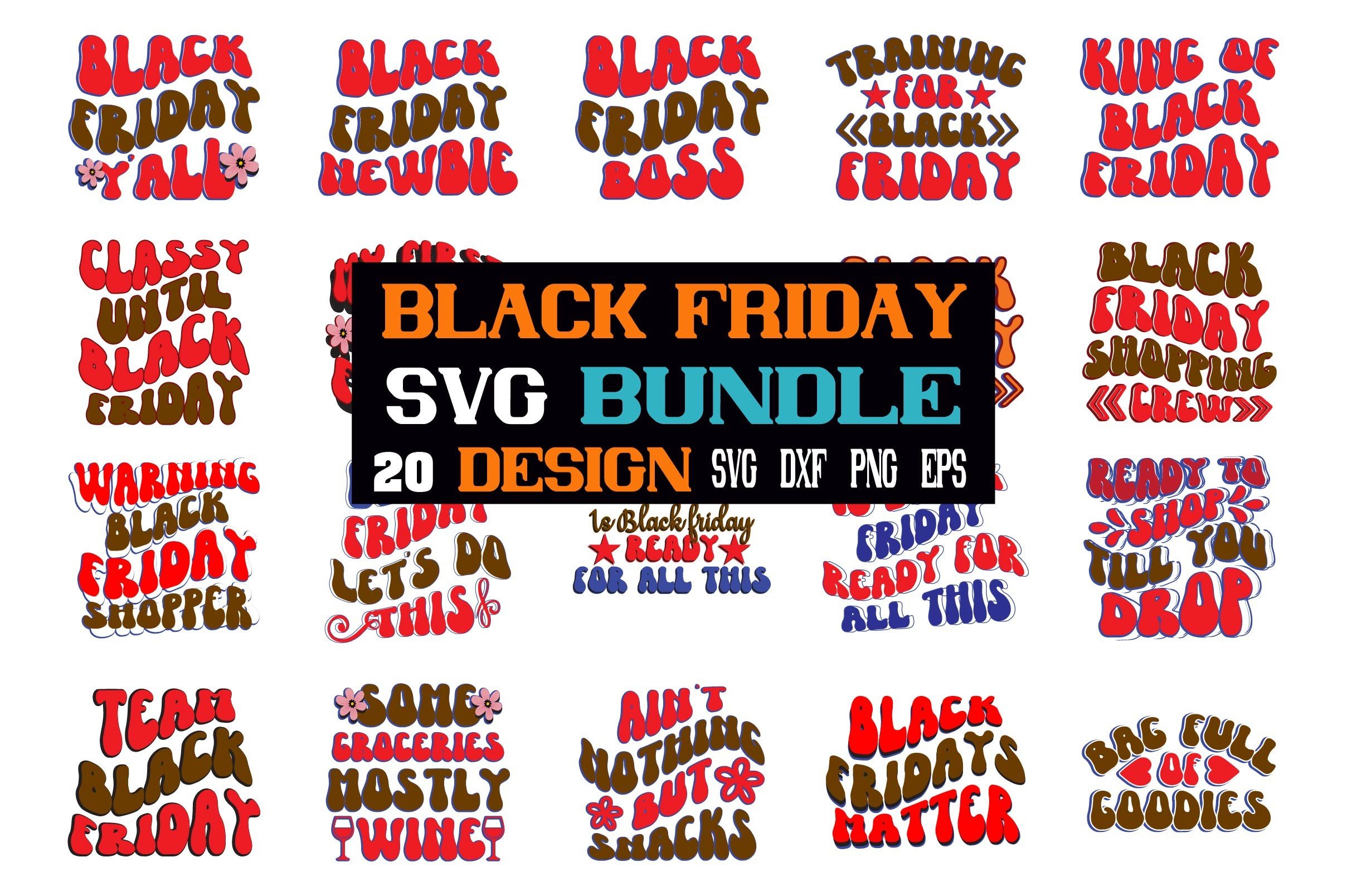 Retro Black Friday SVG Bundle Graphic by Crafted Wonders · Creative Fabrica