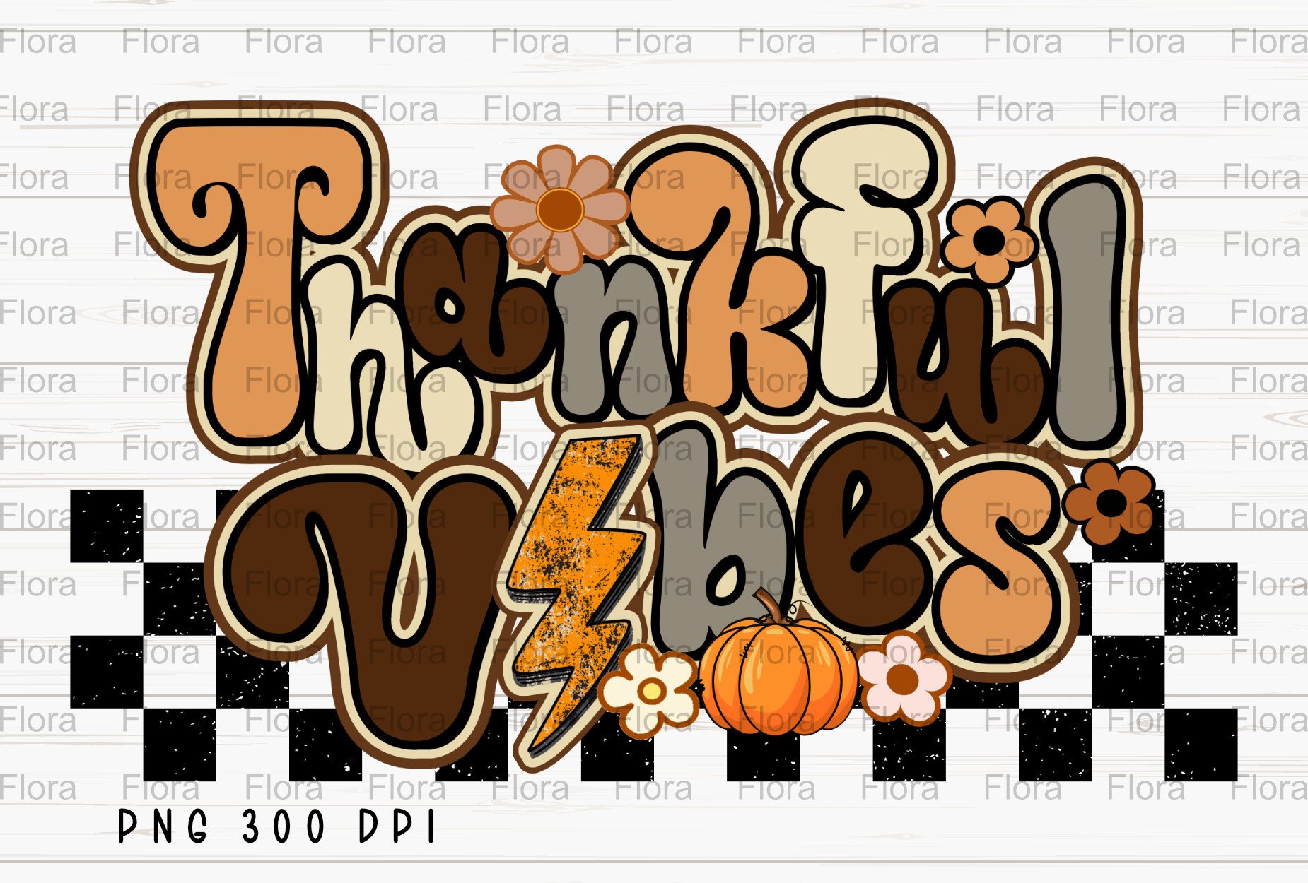 Thankful Vibes Thanksgiving Fall PNG Graphic by Flora Co Studio ...
