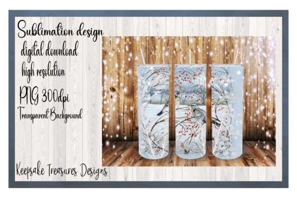 Winter Bird 11oz Mug & 20oz Tumbler Set Graphic Illustrations By Keepsake Treasures Designs
