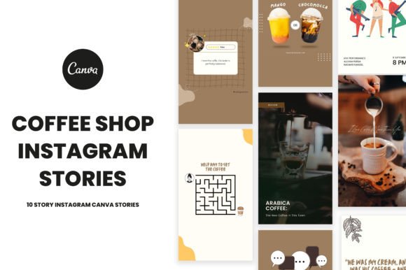 Coffee Shop Instagram Story Canva Graphics