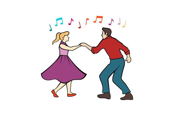 Rock N Roll Couple Dancing, Comic SVG Cut file by Creative Fabrica
