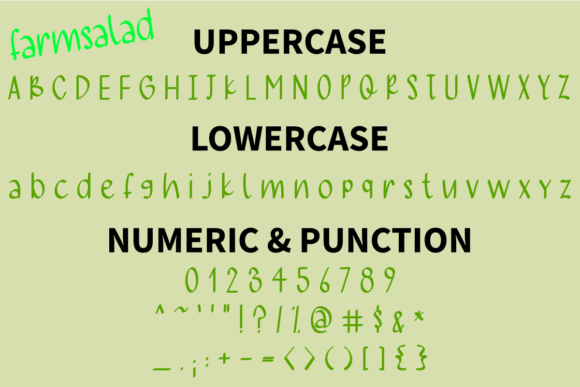 Farmsalad Font PNG with transparent background - Preview 4