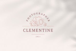 Floral camera linear minimalist logo