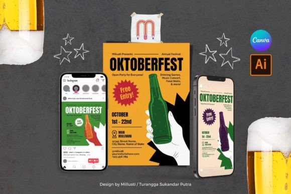 Oktoberfest Flyer Template - Ai & Canva