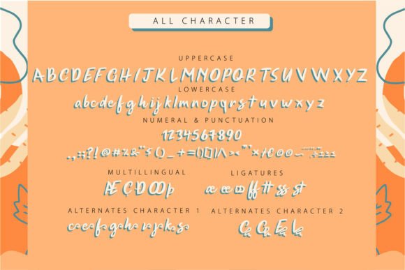 Peach Salmon Font PNG with transparent background - Preview 5