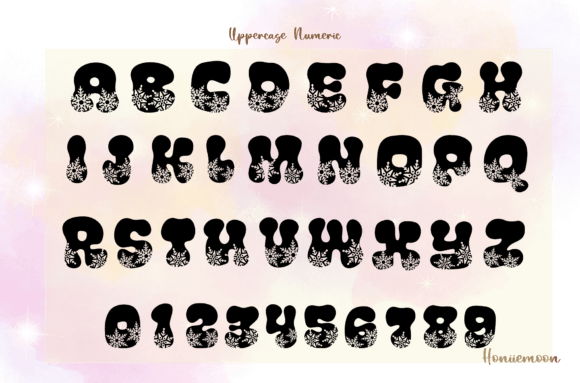 Retro Snowflake Font PNG with transparent background - Preview 2