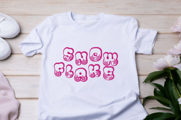 Retro Snowflake Font PNG with transparent background - Preview 3