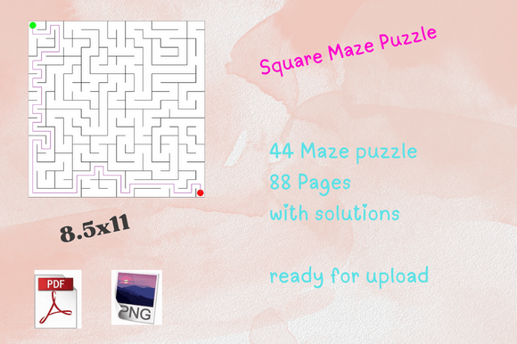 Square Maze for Student Activity Graphic by RISE · Creative Fabrica