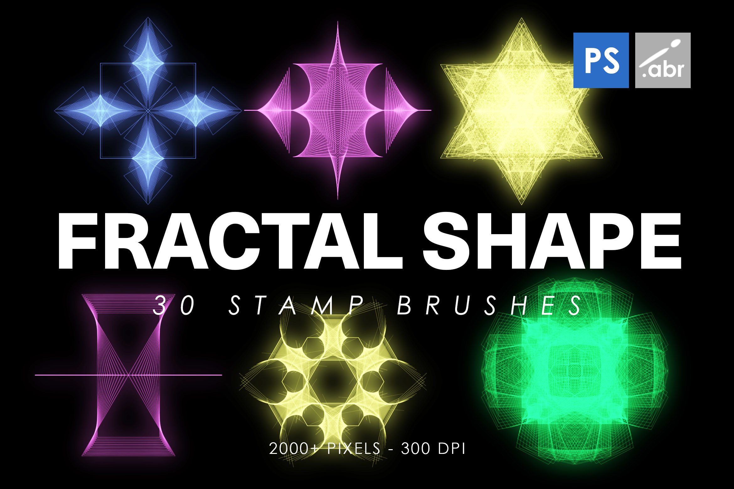 30 Fractal Shape Stamp Brushes Graphic by ArtistMef · Creative Fabrica