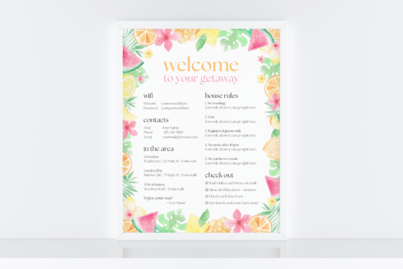 Airbnb Welcome Sign Template | Canva