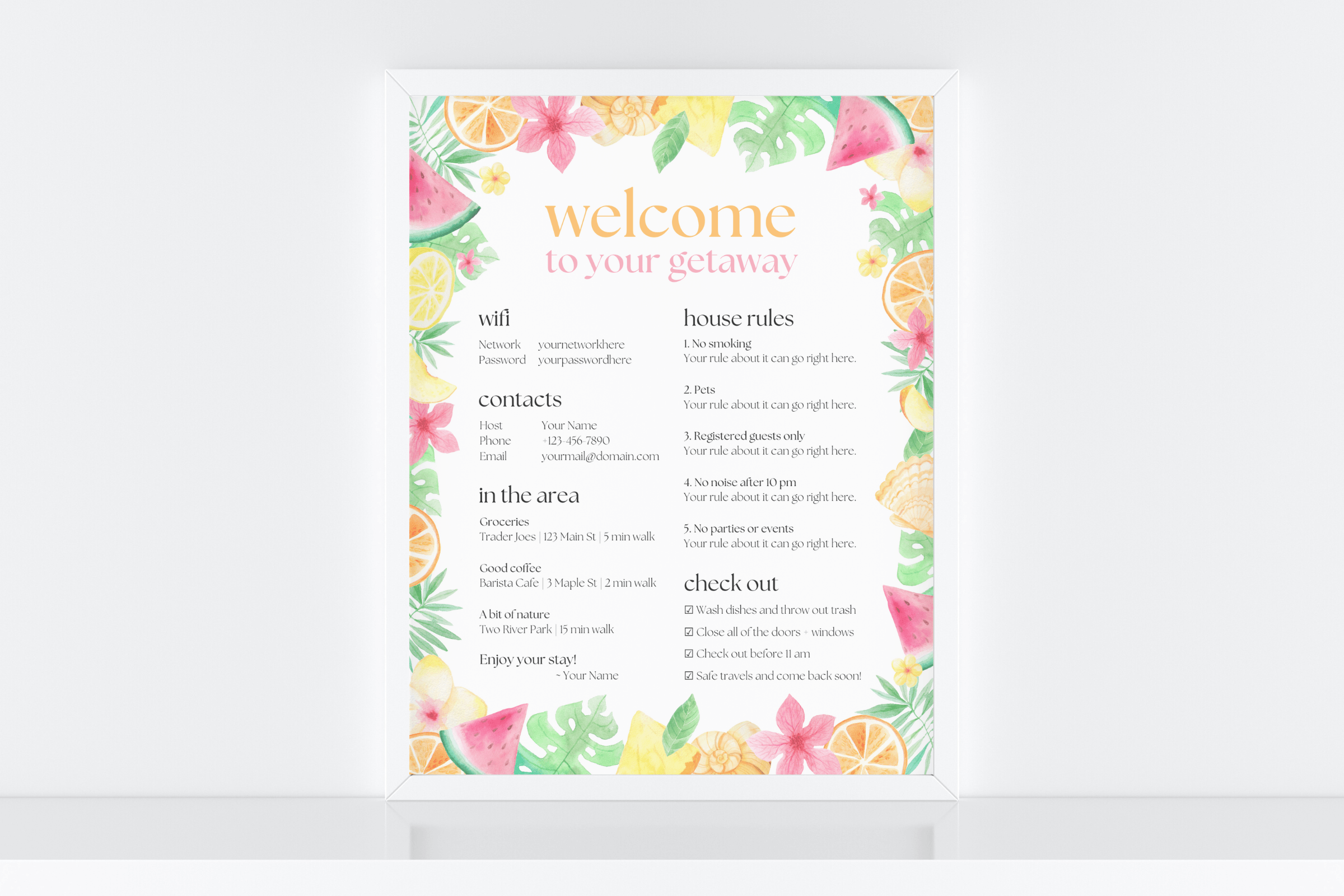 Airbnb Welcome Sign Template | Canva