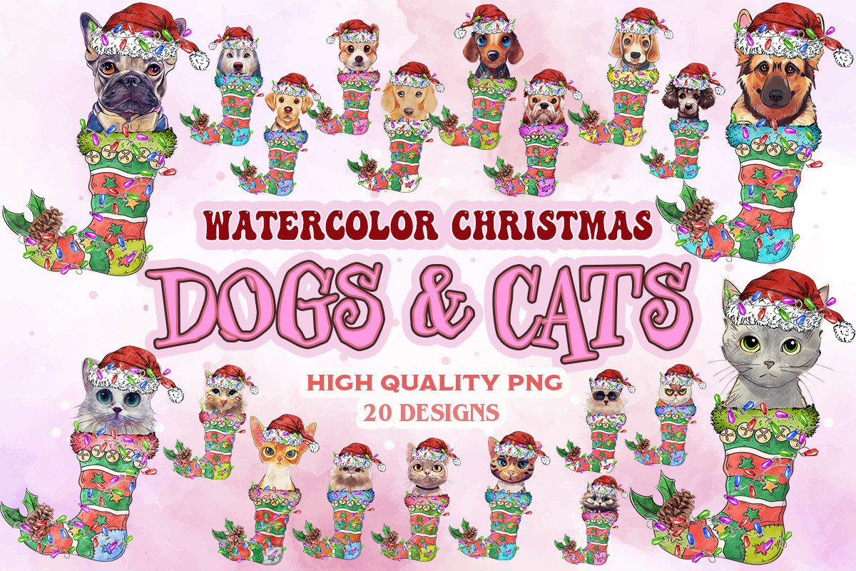 Dog Cat Christmas Sublimation Bundle Graphic by Swirltal · Creative Fabrica