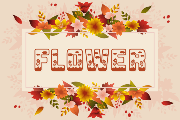 Flodine Garden Solid Font PNG with transparent background - Preview 2
