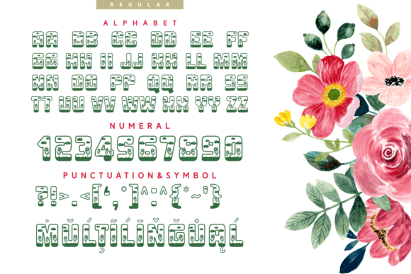 Flodine Garden Solid Font PNG with transparent background - Preview 5