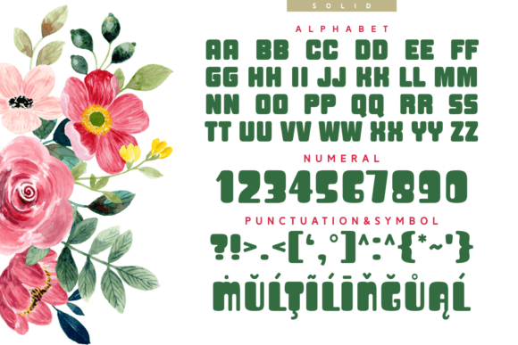 Flodine Garden Solid Font PNG with transparent background - Preview 6