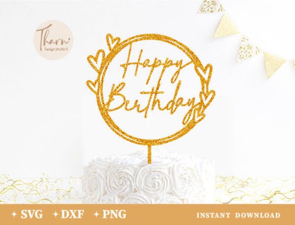 Happy Birthday Cake Topper SVG